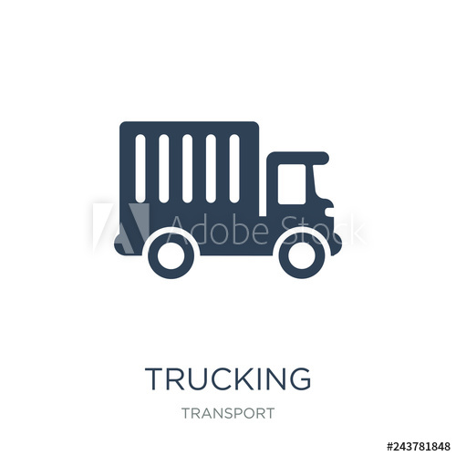 500x500 Trucking Icon Vector On White Background, Trucking Trendy Filled