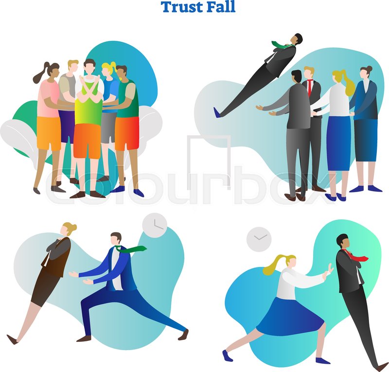 800x765 Trust Fall Vector Illustration Stock Vector Colourbox