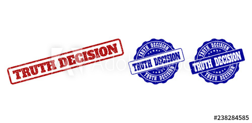 500x244 Truth Decision Grunge Stamp Seals In Red And Blue Colors Vector