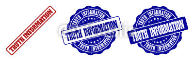 400x127 Truth Information Grunge Stamp Seals In Red And Blue Colors