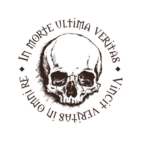 450x450 Vector Skull With A Latin Inscription Meaning In Death, Lies