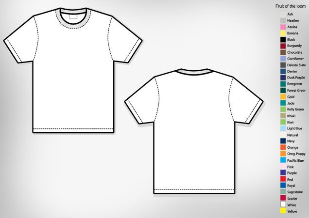 636x450 Men's Basic T Shirt Template