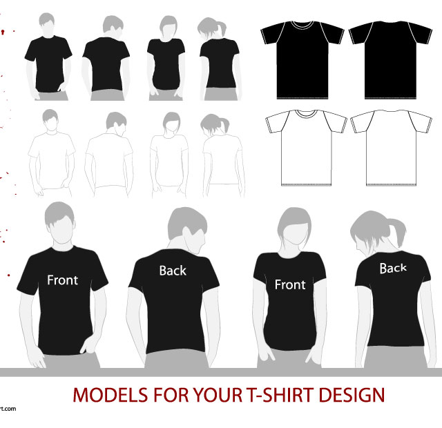 640x620 Vector Tshirt Model Template Free Download T Shirt Template