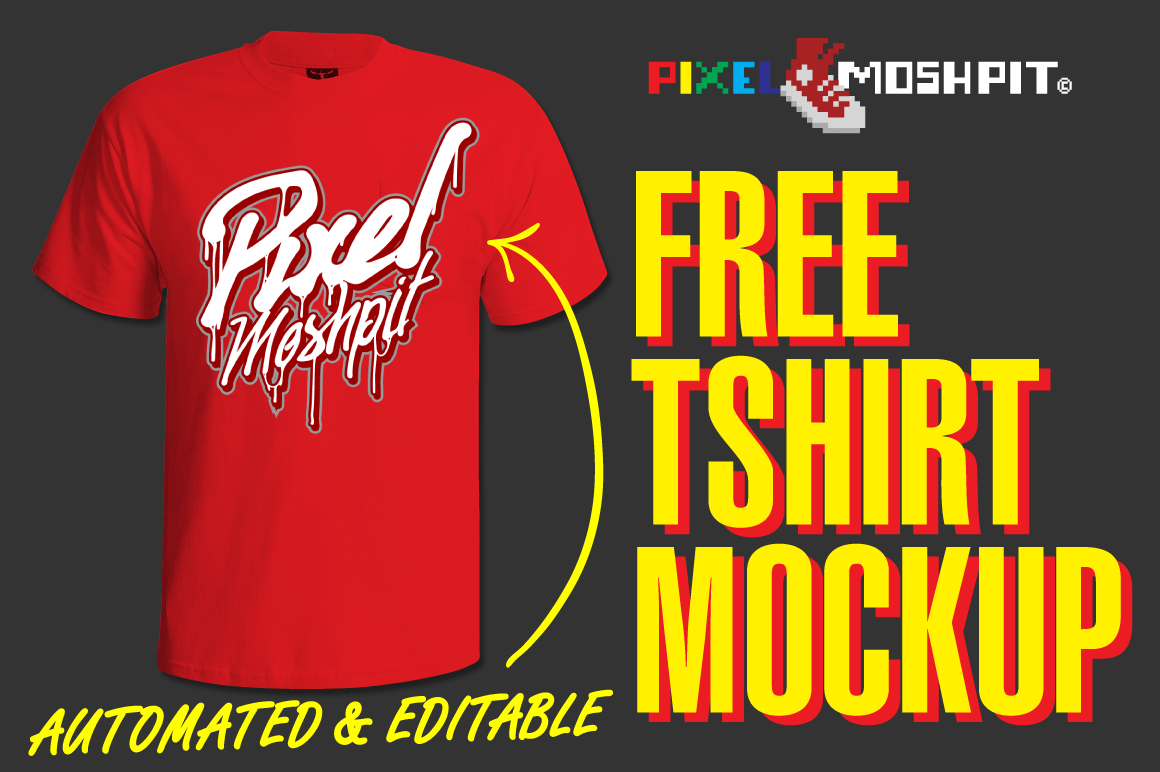 1160x772 Free Editable Vector Tshirt Mockup Pixel Moshpit