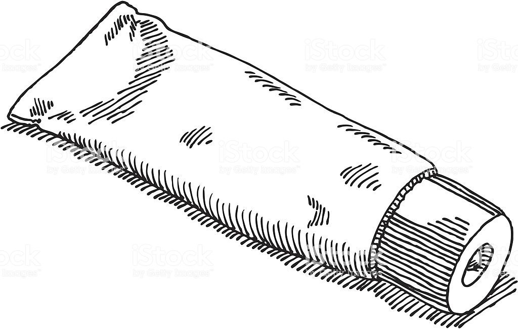 1024x650 Hand Drawn Vector Drawing Of A Blank Cosmetics Lotion Tube
