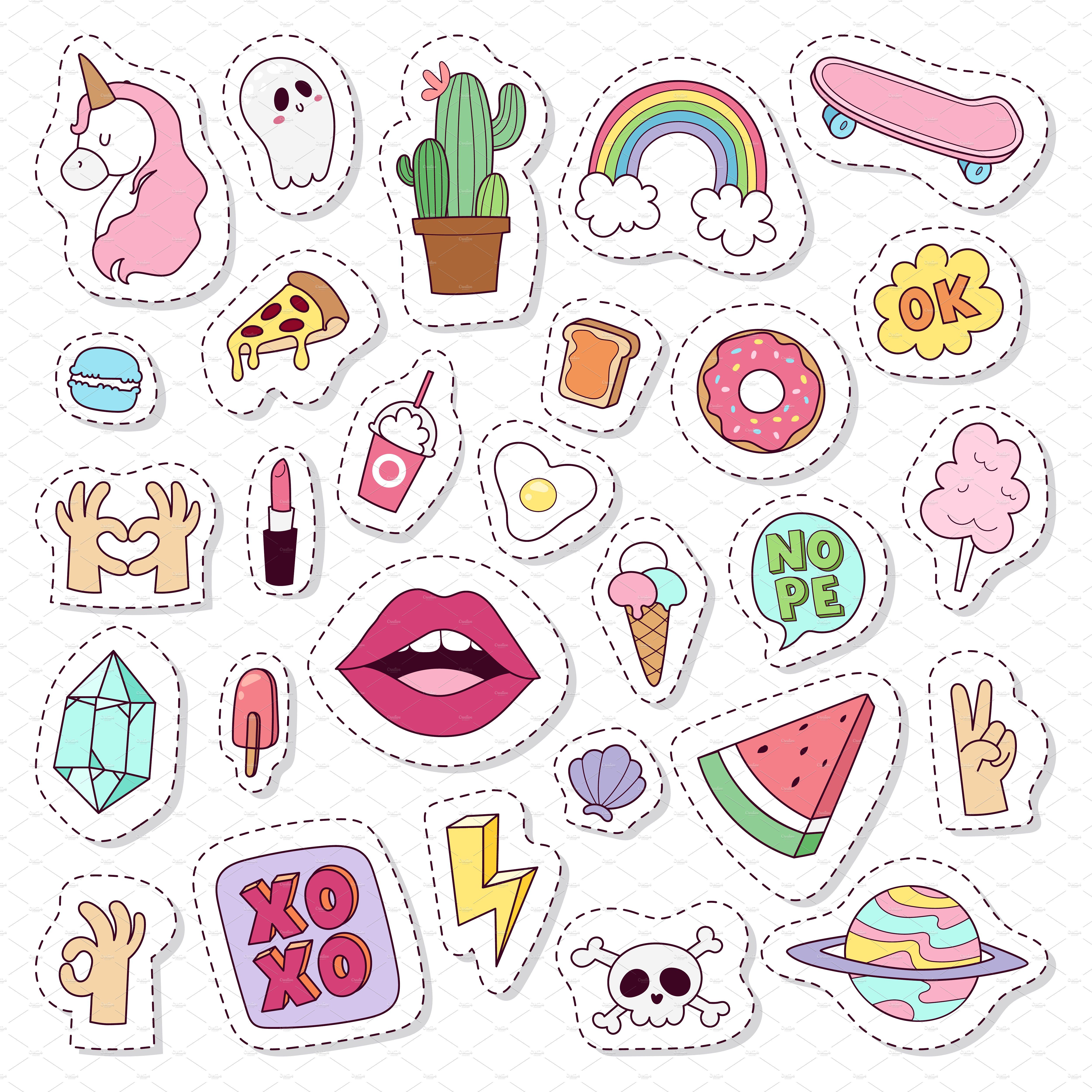 5000x5000 Hipster Patches Elements Vector