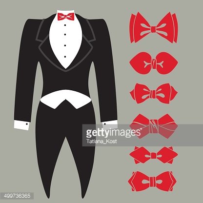 Vector Tuxedo With Colored Bow Tie Set Premium Clipart 416x416 Vector Tuxedo With Colored Bow Tie Set Premium Clipart