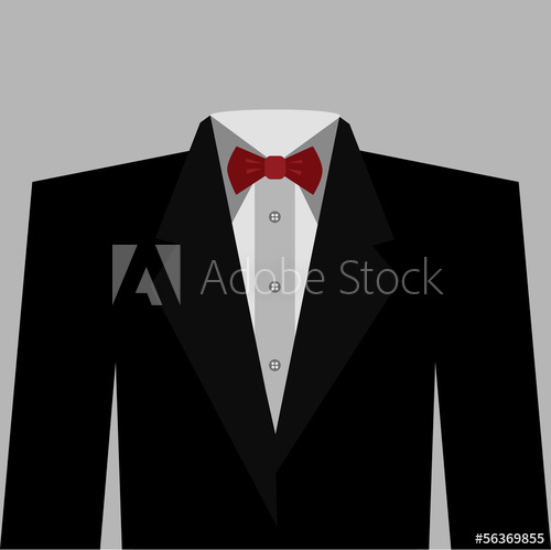 Vector Tuxedo With Red Bow Tie 500x499 Vector Tuxedo With Red Bow Tie