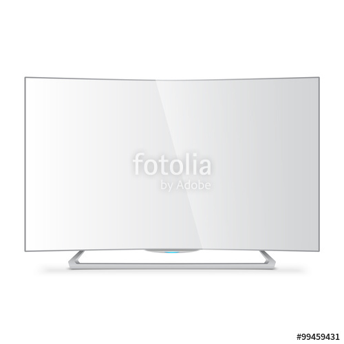 Curved Screen Smart Tv, Realistic Vector Mockup With Blank 500x500 Curved Screen Smart Tv, Realistic Vector Mockup With Blank