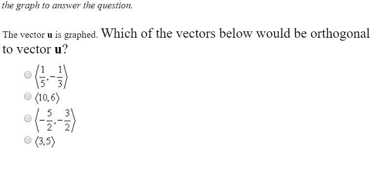 763x351 The Vector U Is Graphed Which Of The Vectors Below Would Be