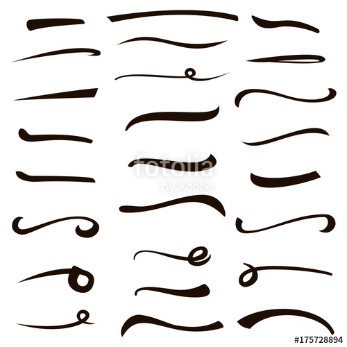 500x500 Underline Hand Drawn Highlighter Set Underlines Ink Handmade