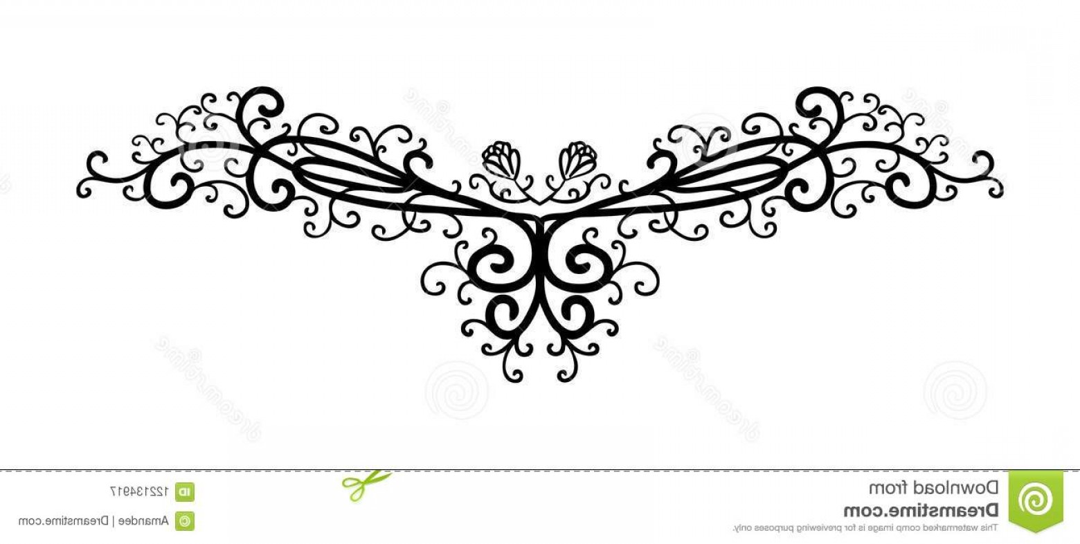 1560x786 Vector Design Element Beautiful Fancy Curls Swirls Divider