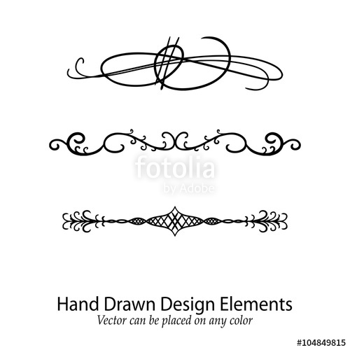 500x500 Abstract Vector Design Elements, Set Of Beautiful Fancy Curls