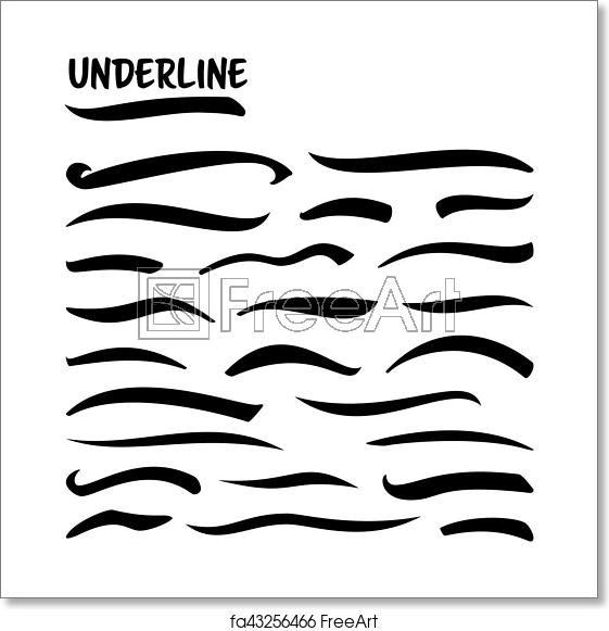 561x581 Free Art Print Of Underline Vector Set Handmade Black Lines