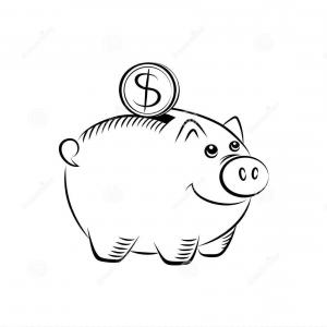 300x300 Unique Black And White Piggy Bank Vector Design Catchsplace