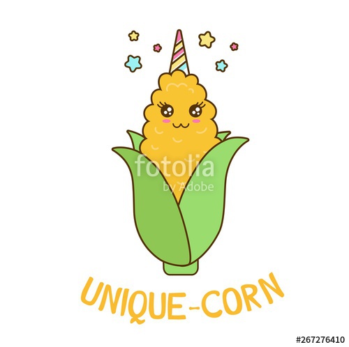 500x498 Unique Corn Cute Corn Character Isolated On White Background