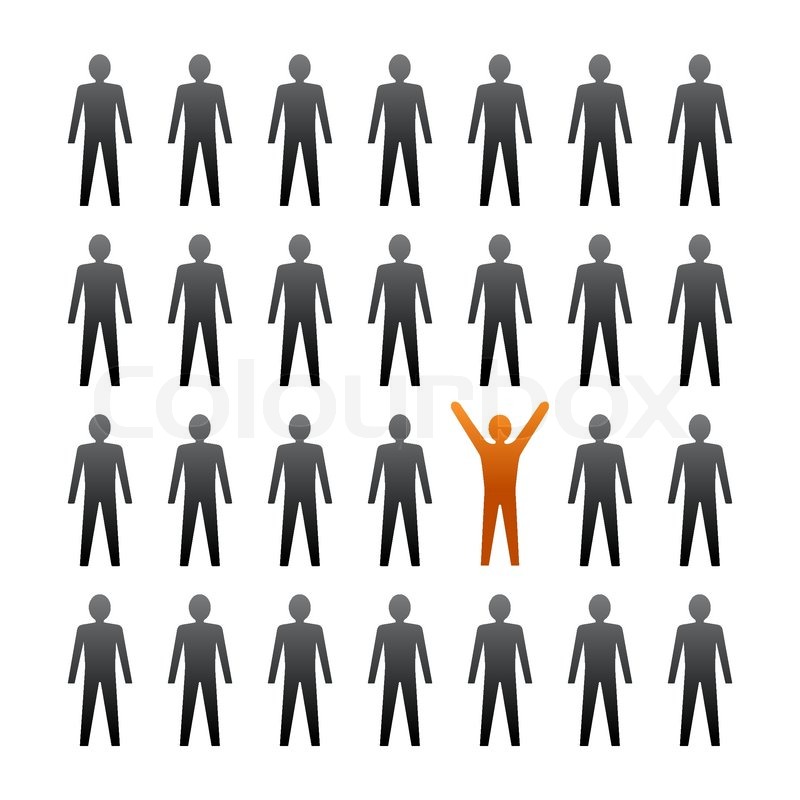 800x800 Unique Person In The Crowd Vector Stock Vector Colourbox