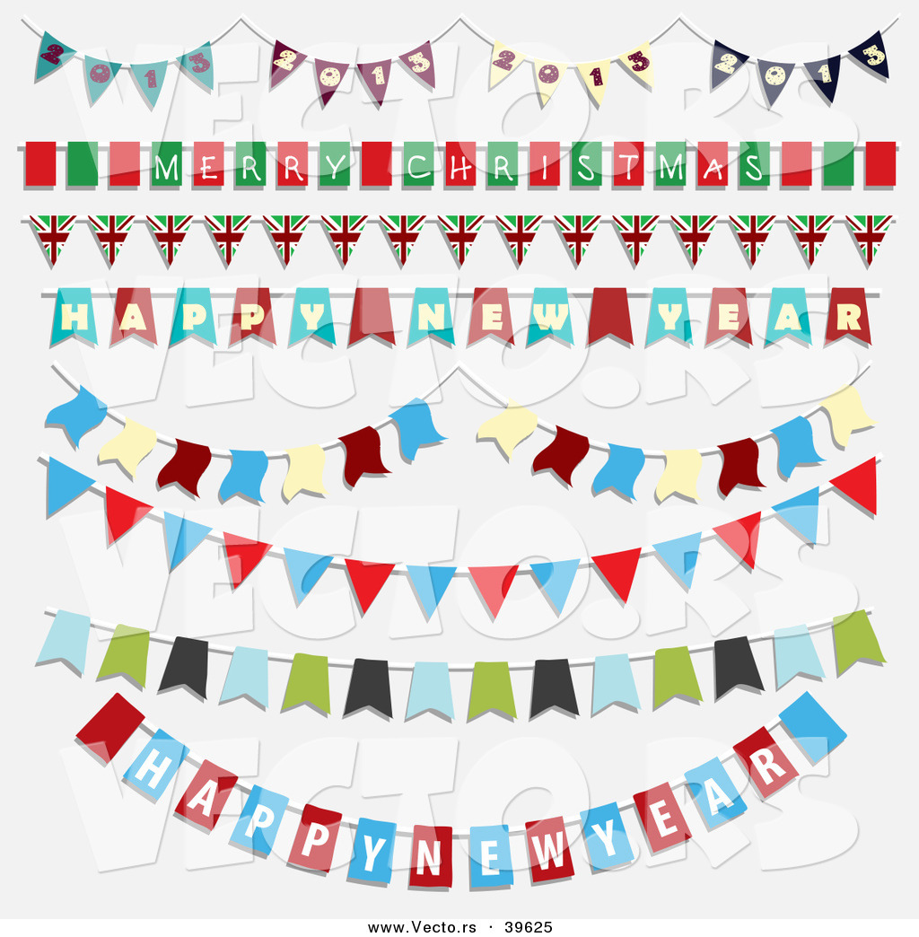 1024x1044 Vector Of Unique Christmas Styled New Year Bunting Party Banners