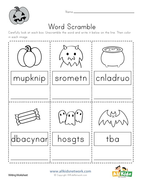 600x776 Halloween Word Scramble Worksheet All Kids Networkprintable