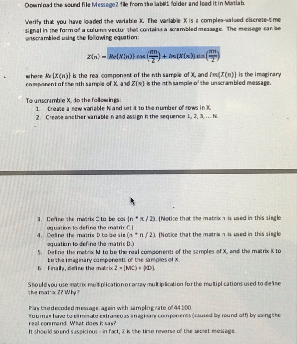 606x700 Write A Matlab Script For This Obviously You Dont