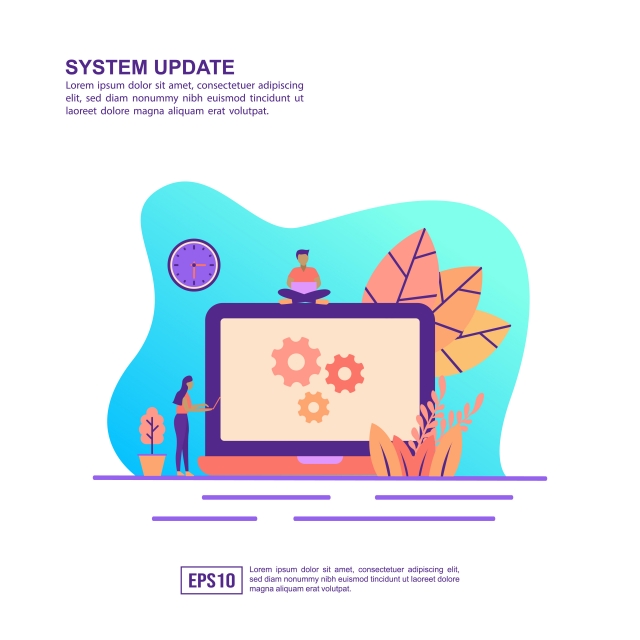 640x640 Vector Illustration Concept Of System Update Modern Illustration