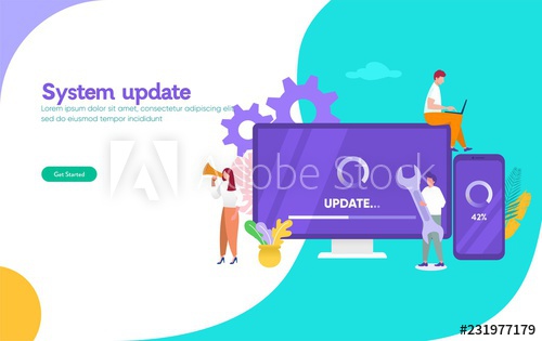 500x315 System Update Vector Illustration Concept, People Update Operation