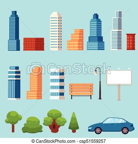 450x470 Plano, Conjunto, Objetos, Ciudad, Vector, Urbano Oficina