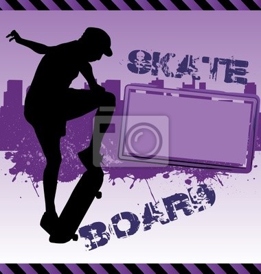 380x400 Vector Urbano Con El Horizonte De La Ciudad Skater Silueta Adn