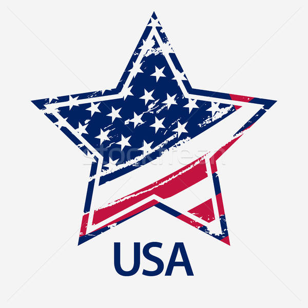 600x600 Usa Star, Grunge American Flag, Vector Vector Illustration