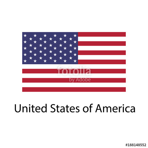 500x500 Flag Of Usa With Name Icon Official Colors And Proportion