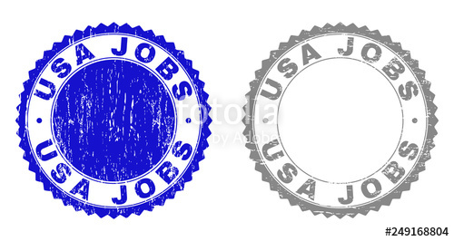 500x266 Grunge Usa Jobs Stamp Seals Isolated On A White Background