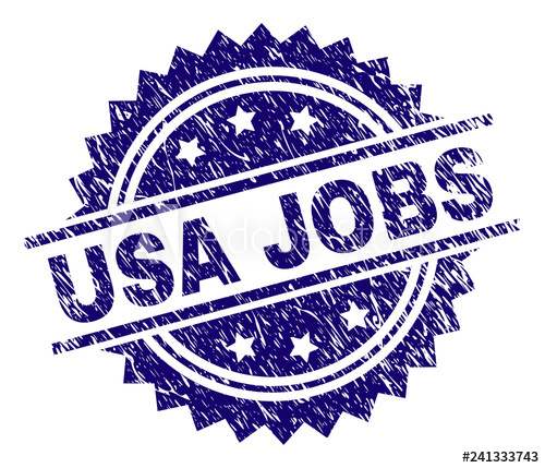 500x429 Usa Jobs Stamp Seal Watermark With Distress Style Blue Vector