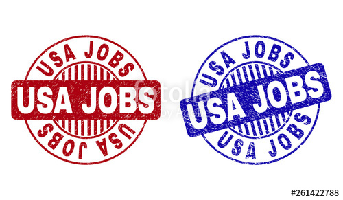 500x291 Grunge Usa Jobs Round Stamp Seals Isolated On A White Background