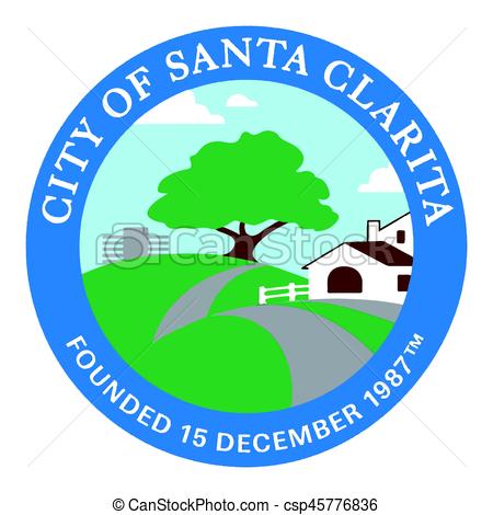 Seal Of Santa Clarita, California, Usa Vector Format 450x470 Seal Of Santa Clarita, California, Usa Vector Format