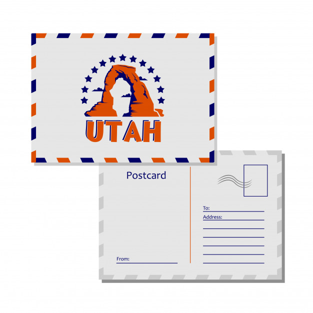626x626 Utah Postcard Vector Premium Download