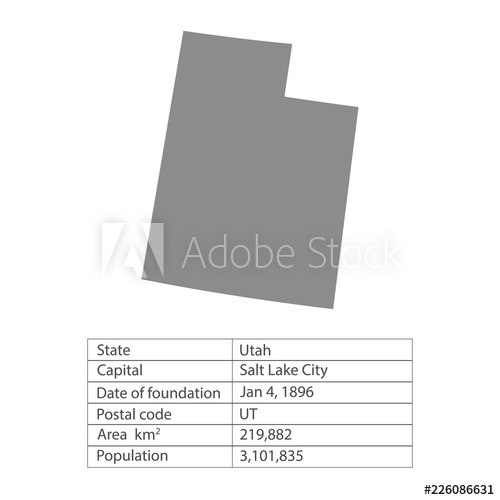 500x500 Utah States Of America Territory On White Background Separate
