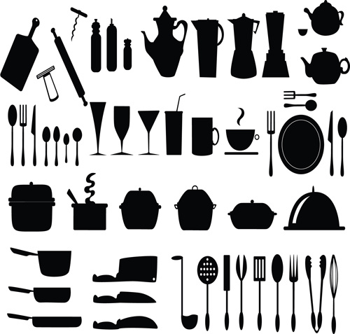 Kitchen Utensils Vector Silhouettes Free Vector In Adobe 500x477 Kitchen Utensils Vector Silhouettes Free Vector In Adobe