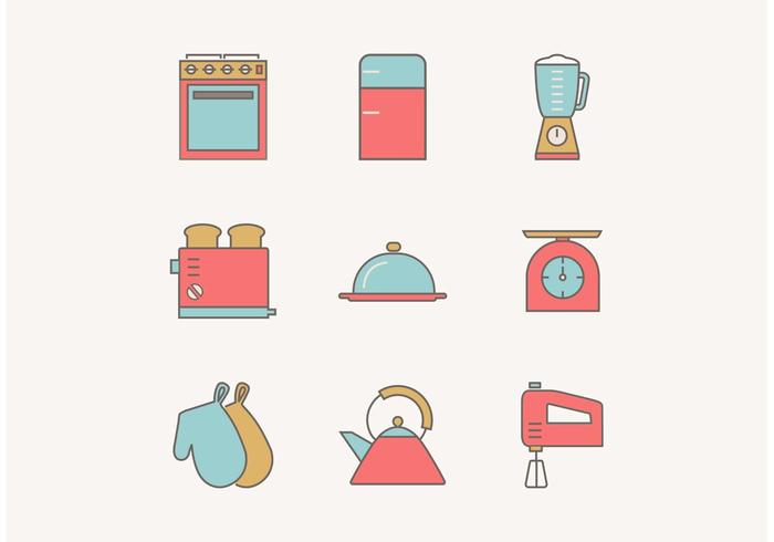 Free Flat Outline Vintage Kitchen Utensils Vector Icons 700x490 Free Flat Outline Vintage Kitchen Utensils Vector Icons