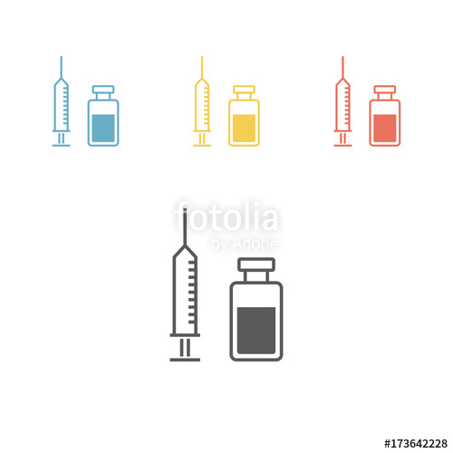 500x500 Vaccine Line Icon Vector Stock Image And Royalty Free Vector