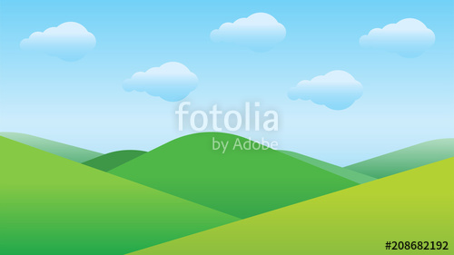 Valley Landscape With Hills, Clouds And Sky Vector Illustration 500x281 Valley Landscape With Hills, Clouds And Sky Vector Illustration