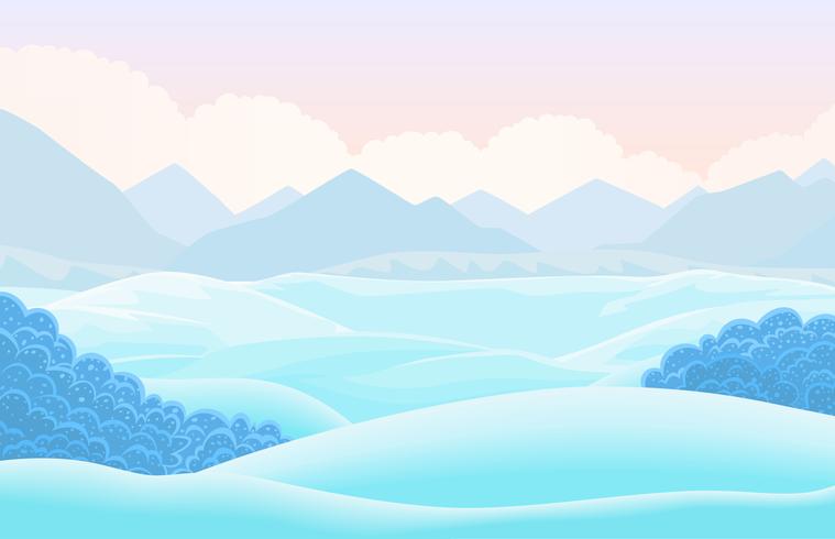 Vector Winter Horizontal Landscape With Snow Capped Valley 759x490 Vector Winter Horizontal Landscape With Snow Capped Valley
