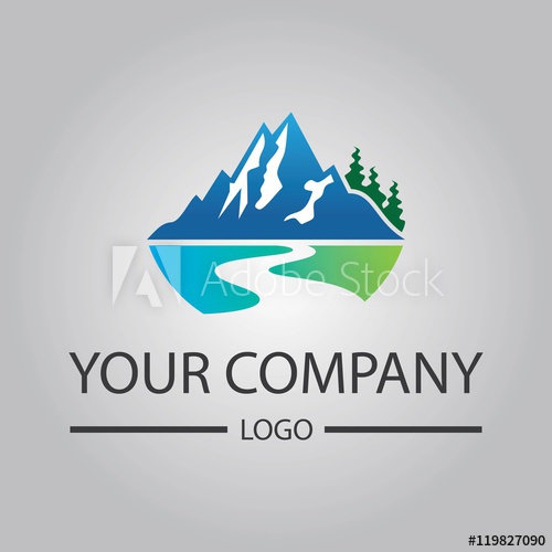 Elegant Valley River Logo Template 500x500 Elegant Valley River Logo Template