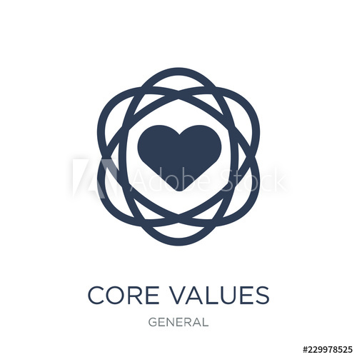 500x500 Core Values Icon Trendy Flat Vector Core Values Icon On White
