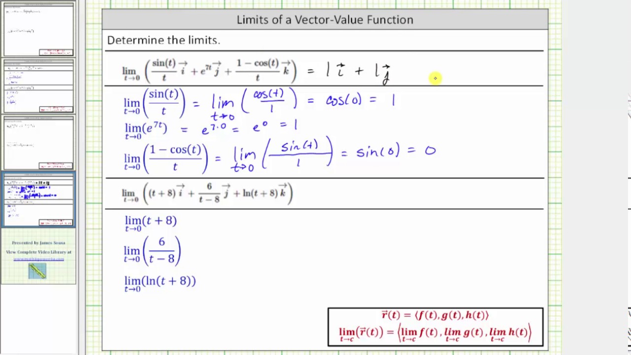 1280x720 Determine Limits Of A Vector Valued Function