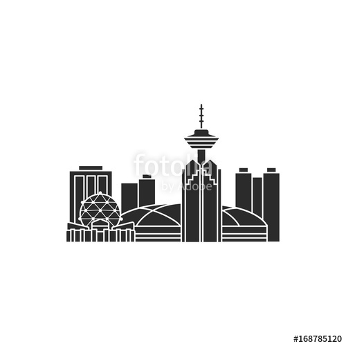 500x500 Vancouver Canada City Silhouette Icon Stock Image And Royalty