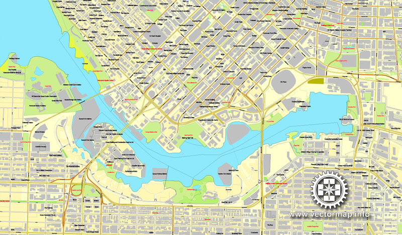 800x467 Vancouver Map In Adobe Pdf Printable City Plan Map