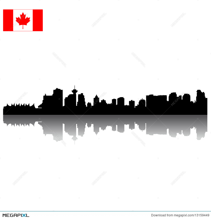 800x830 Vector Vancouver Silhouette Skyline With Canadian Illustration