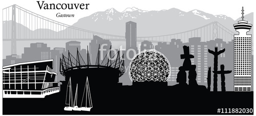 500x228 Vector Illustration Of Vancouver, Canada Stock Image And Royalty
