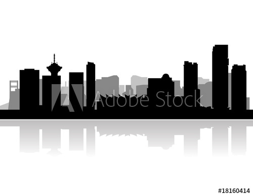 500x389 Vancouver City Skyline Vector