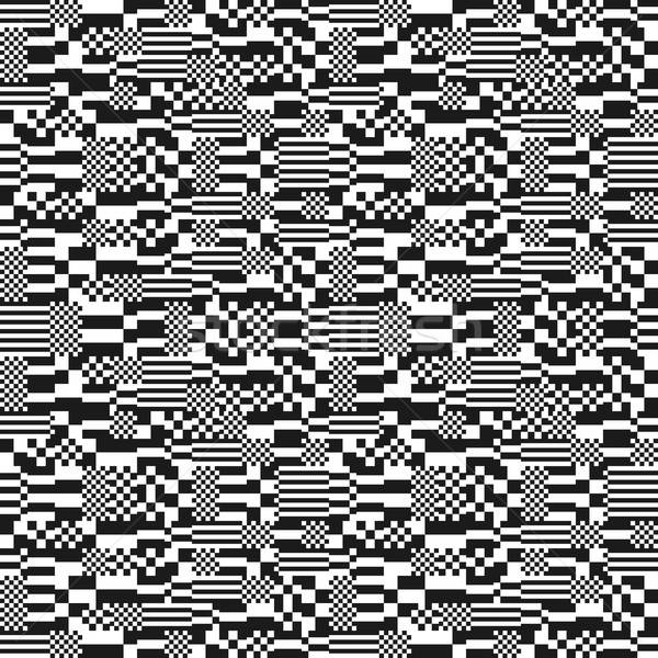 600x600 Glitch Abstract Seamless Pattern, Digital Image Data Distortion